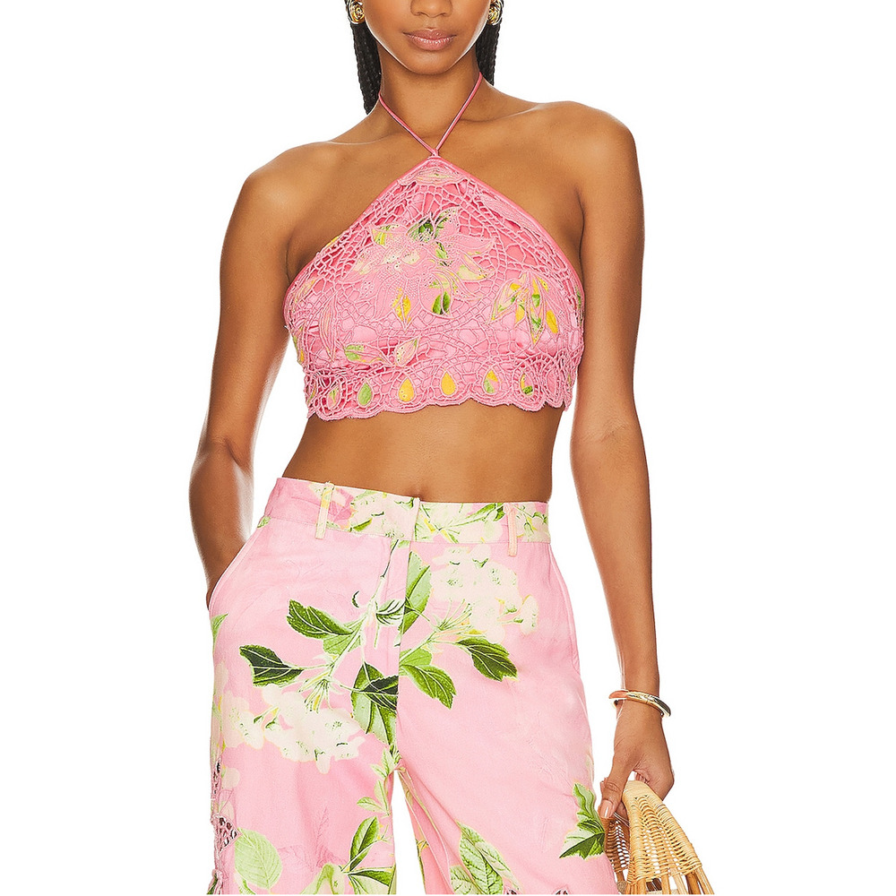 Hemant And Nandita Pink Cotton Crop Top Size S - NWT